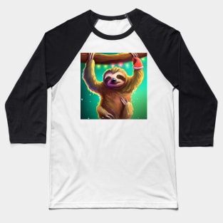 Cute Sloth Drawing Baseball T-Shirt